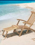 Anders Teak Folding Chair Lounge Sunbrella Cushion - LOOMLAN - HiTeak - Outdoor Cabanas & Loungers