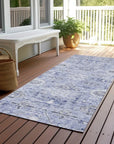 LOOMLAN Rugs Andorra Blue Washable Indoor-Outdoor Rug