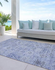LOOMLAN Rugs Andorra Blue Washable Indoor-Outdoor Rug