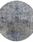 LOOMLAN Rugs Anna Blue Washable Indoor-Outdoor Rug