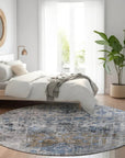 LOOMLAN Rugs Anna Blue Washable Indoor-Outdoor Rug