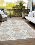 LOOMLAN Rugs Antheya Ivory Washable Indoor-Outdoor Rug