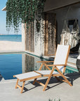 Aquitania Teak Patio Folding Lounge Deck Chair - LOOMLAN - HiTeak - Outdoor Lounge Chairs
