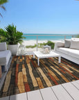 LOOMLAN Rugs Arganza Brown Washable Indoor-Outdoor Rug