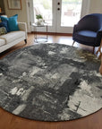 LOOMLAN Rugs Aria Black Washable Indoor-Outdoor Rug