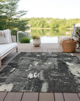 LOOMLAN Rugs Aria Black Washable Indoor-Outdoor Rug