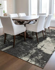 LOOMLAN Rugs Aria Black Washable Indoor-Outdoor Rug