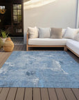 LOOMLAN Rugs Aria Blue Washable Indoor-Outdoor Rug
