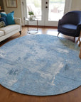 LOOMLAN Rugs Aria Blue Washable Indoor-Outdoor Rug