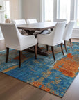 LOOMLAN Rugs Aria Navy Washable Indoor-Outdoor Rug