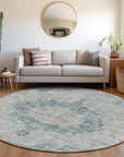 LOOMLAN Rugs Arienne Blue Washable Indoor-Outdoor Rug