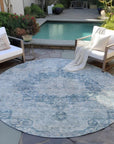LOOMLAN Rugs Arienne Blue Washable Indoor-Outdoor Rug