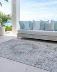 LOOMLAN Rugs Arienne Gray Washable Indoor-Outdoor Rug