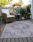 LOOMLAN Rugs Arienne Purple Washable Indoor-Outdoor Rug