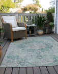 LOOMLAN Rugs Arienne Teal Washable Indoor-Outdoor Rug