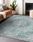 LOOMLAN Rugs Arienne Teal Washable Indoor-Outdoor Rug