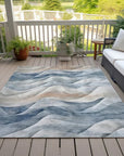 LOOMLAN Rugs Arionelle Blue Washable Indoor-Outdoor Rug
