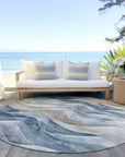 LOOMLAN Rugs Arionelle Blue Washable Indoor-Outdoor Rug