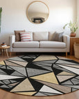 LOOMLAN Rugs Aristea Black Washable Indoor-Outdoor Rug