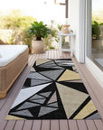 LOOMLAN Rugs Aristea Black Washable Indoor-Outdoor Rug