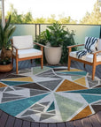 LOOMLAN Rugs Aristea Gray Washable Indoor-Outdoor Rug