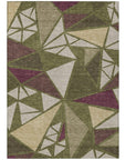 LOOMLAN Rugs Aristea Green Washable Indoor-Outdoor Rug