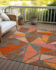LOOMLAN Rugs Aristea Orange Washable Indoor-Outdoor Rug