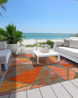 LOOMLAN Rugs Aristea Orange Washable Indoor-Outdoor Rug