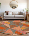 LOOMLAN Rugs Aristea Orange Washable Indoor-Outdoor Rug