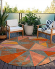 LOOMLAN Rugs Aristea Orange Washable Indoor-Outdoor Rug