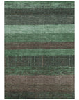 LOOMLAN Rugs Ashuryn Green Washable Indoor-Outdoor Rug