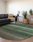 LOOMLAN Rugs Ashuryn Green Washable Indoor-Outdoor Rug