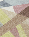 LOOMLAN Rugs Asymma Brown Washable Indoor-Outdoor Rug