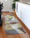 LOOMLAN Rugs Asymma Brown Washable Indoor-Outdoor Rug