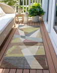 LOOMLAN Rugs Asymma Brown Washable Indoor-Outdoor Rug