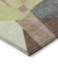 LOOMLAN Rugs Asymma Brown Washable Indoor-Outdoor Rug