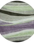LOOMLAN Rugs Athena Purple Washable Indoor-Outdoor Rug