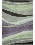 LOOMLAN Rugs Athena Purple Washable Indoor-Outdoor Rug