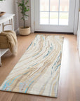 LOOMLAN Rugs Aureva Beige Washable Indoor-Outdoor Rug