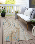 LOOMLAN Rugs Aureva Beige Washable Indoor-Outdoor Rug