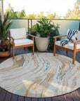 LOOMLAN Rugs Aureva Beige Washable Indoor-Outdoor Rug
