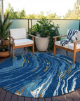 LOOMLAN Rugs Aureva Navy Washable Indoor-Outdoor Rug