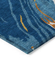LOOMLAN Rugs Aureva Navy Washable Indoor-Outdoor Rug