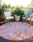 LOOMLAN Rugs Aureva Pink Washable Indoor-Outdoor Rug
