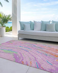 LOOMLAN Rugs Aureva Pink Washable Indoor-Outdoor Rug