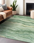 LOOMLAN Rugs Aurienne Green Washable Indoor-Outdoor Rug