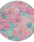 LOOMLAN Rugs Aurithra Pink Washable Indoor-Outdoor Rug