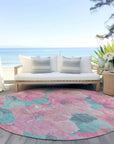 LOOMLAN Rugs Aurithra Pink Washable Indoor-Outdoor Rug