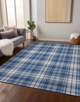 LOOMLAN Rugs Aurora Blue Washable Indoor-Outdoor Rug