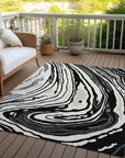 LOOMLAN Rugs Avelia Black Washable Indoor-Outdoor Rug